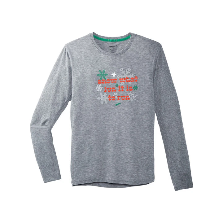 Brooks Men's Run Merry Distance Longsleeve - Heather Ash/Run Merry (211404047) 7 Brooks Men's Run Merry Distance Longsleeve - Heather Ash/Run Merry (211404047) - Image 5