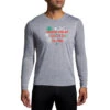 Brooks Men's Run Merry Distance Longsleeve - Heather Ash/Run Merry (211404047) -Sports Cheap Shop 211404 047 MF Run Merry Distance Graphic LS
