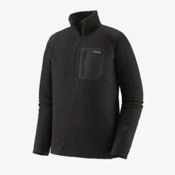 Patagonia Men's R1 Air Zip Neck - Black (40245BLK) -Sports Cheap Shop 40245 BLK