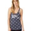 Women's Western Mass Racerback Stars And Stripes Tank - Navy Blue (RUNWEST-AA1927P-S) -Sports Cheap Shop aa1927p gy z 3