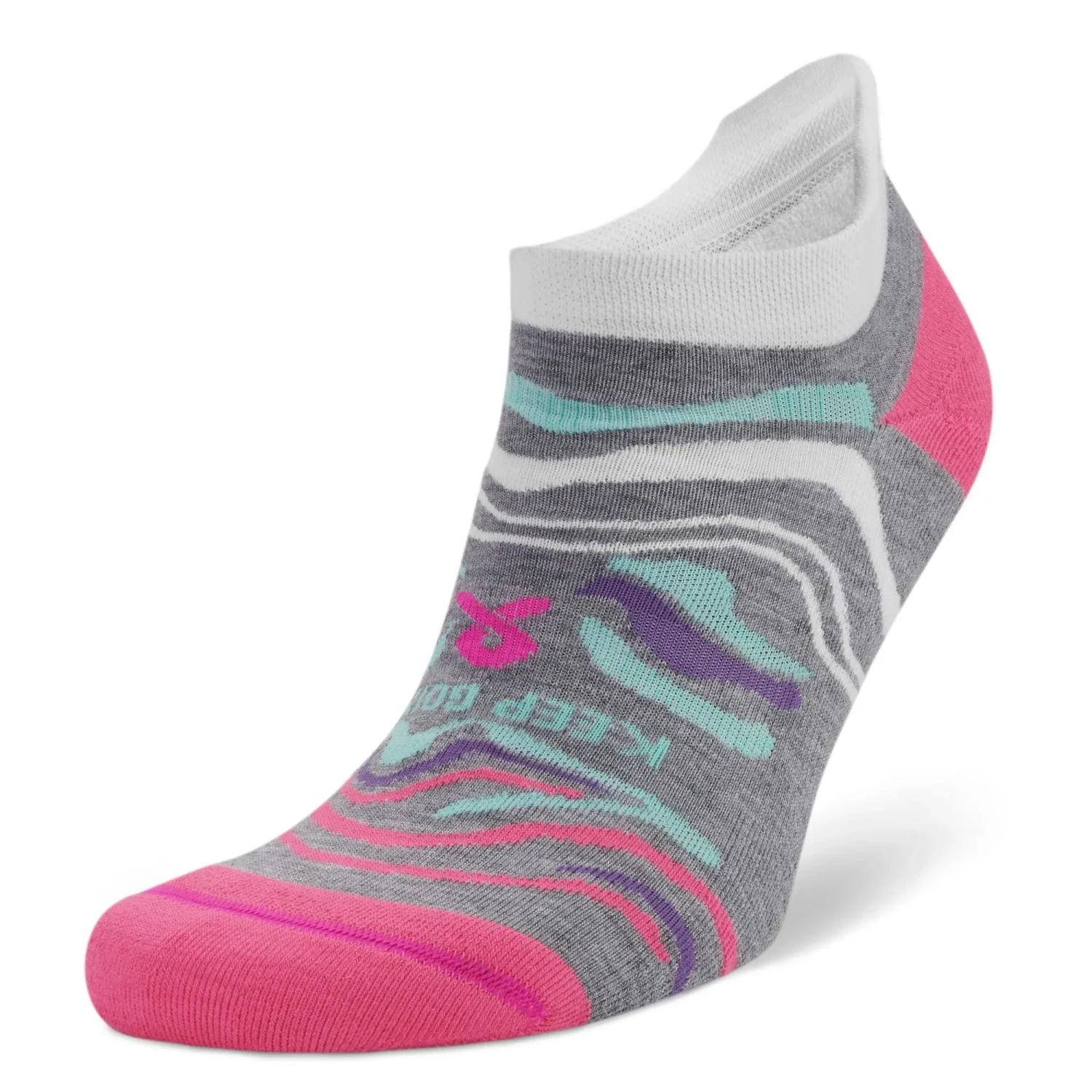Balega Women's Grit And Grace Be Brave Keep Going Running Socks - Mid Grey (7495-0339) 4 Balega Women's Grit And Grace Be Brave Keep Going Running Socks - Mid Grey (7495-0339) - Image 2
